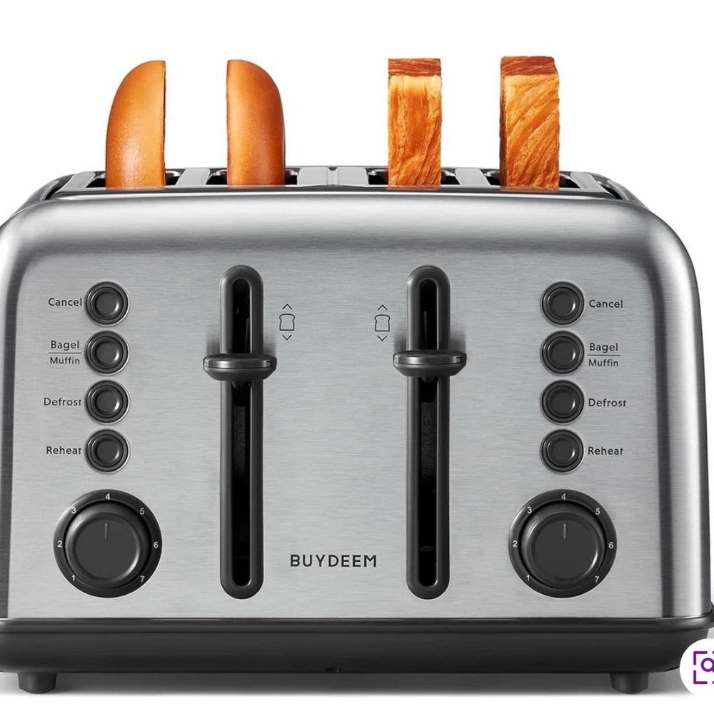 Buydeem Silver 4-Slice Toaster
